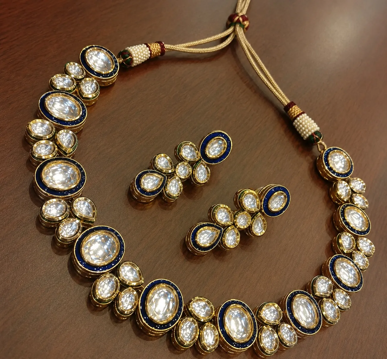 Blue Kundan Choker Set
