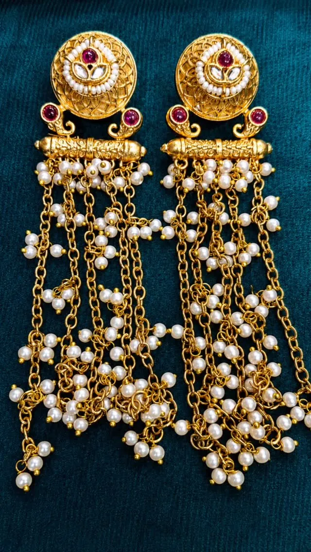Kashmiri Pearl Tassel Earrings
