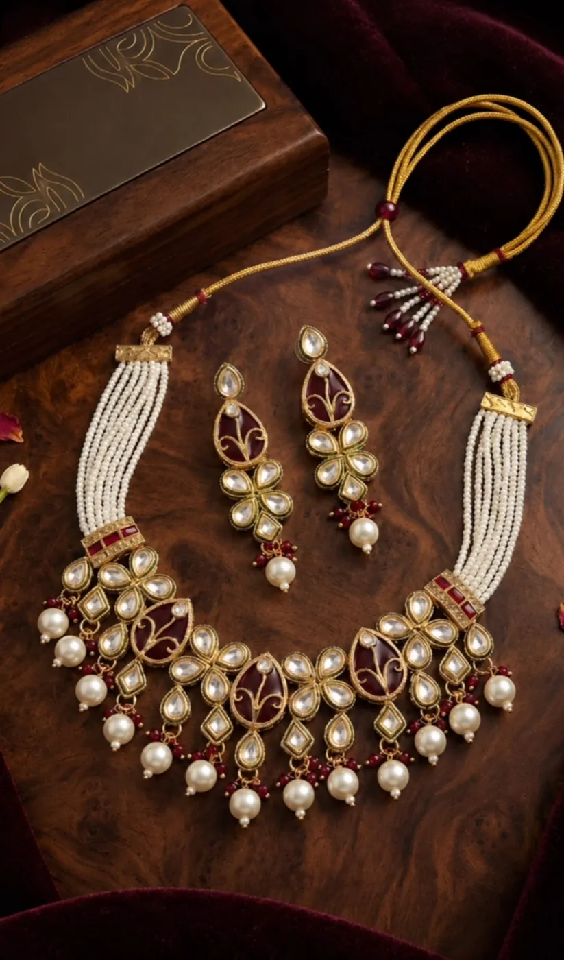Kundan Rani Necklace with Pearls