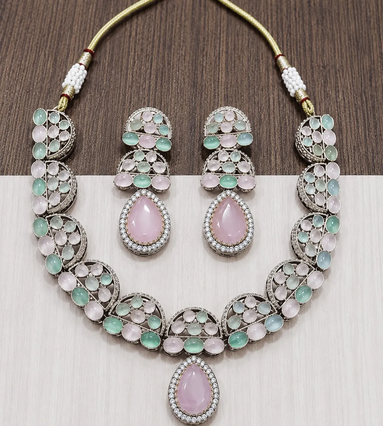 Pastel Pink & Mint Necklace Set