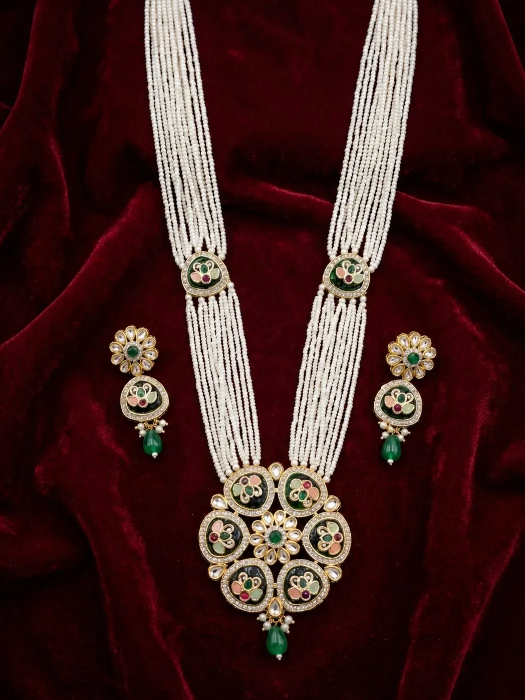 Pearl Kundan Long Set